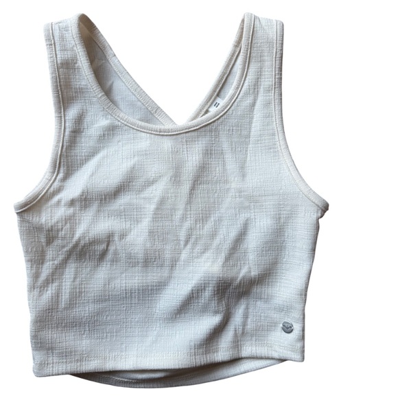 ROXY Womens Ivory Good Keepsake Cropped Cutout Back Tank Top Size Small NWT - Picture 1 of 6